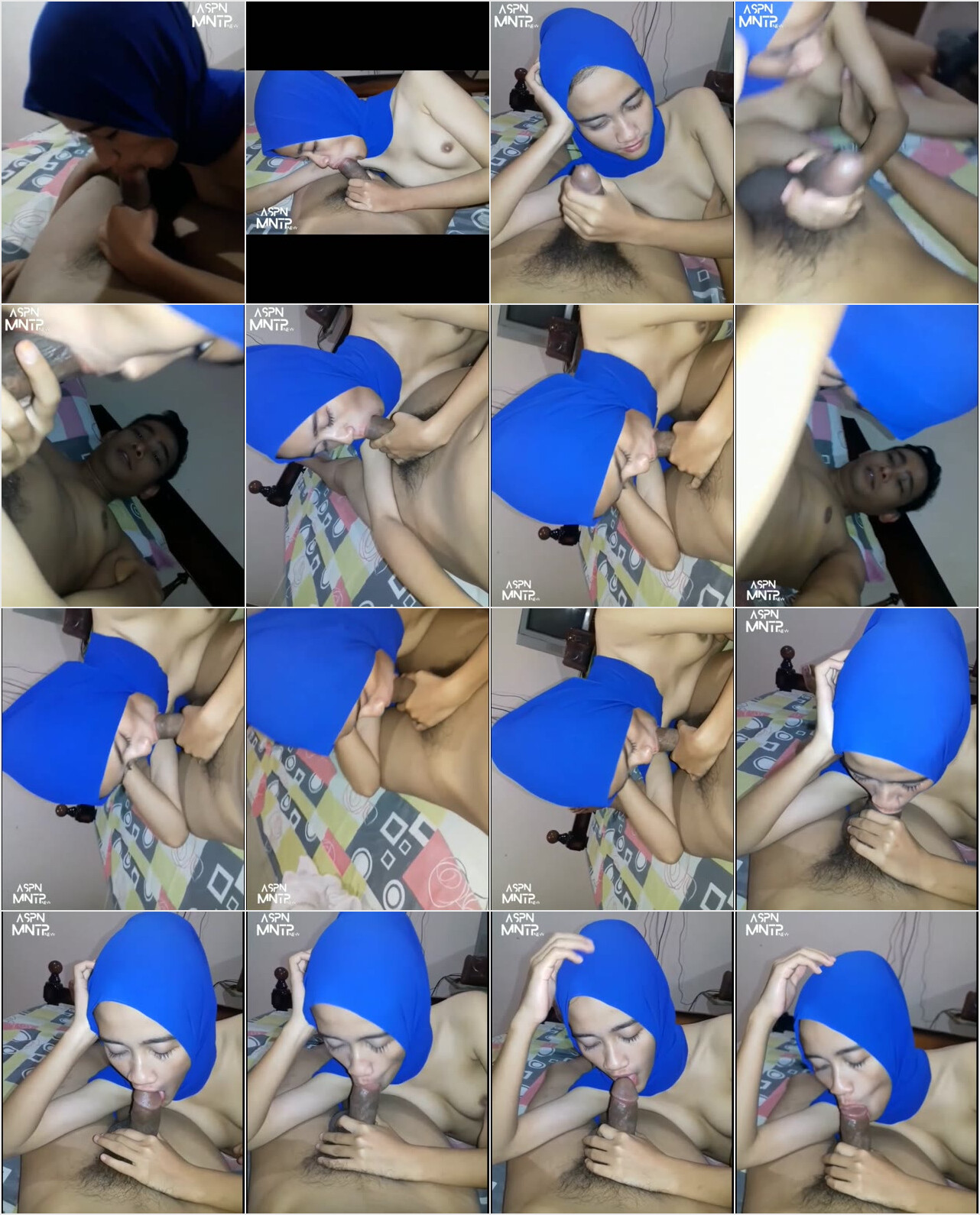Hijab Biru Doyan Sepong Kontol