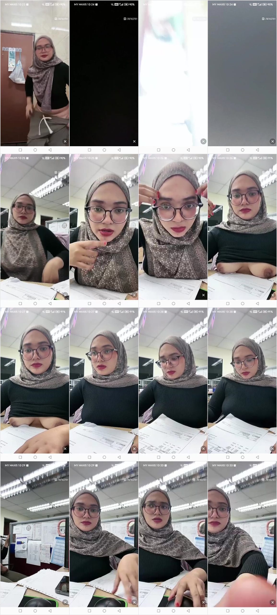 Yungrosa Hijab Malay pap Toket di Kantor