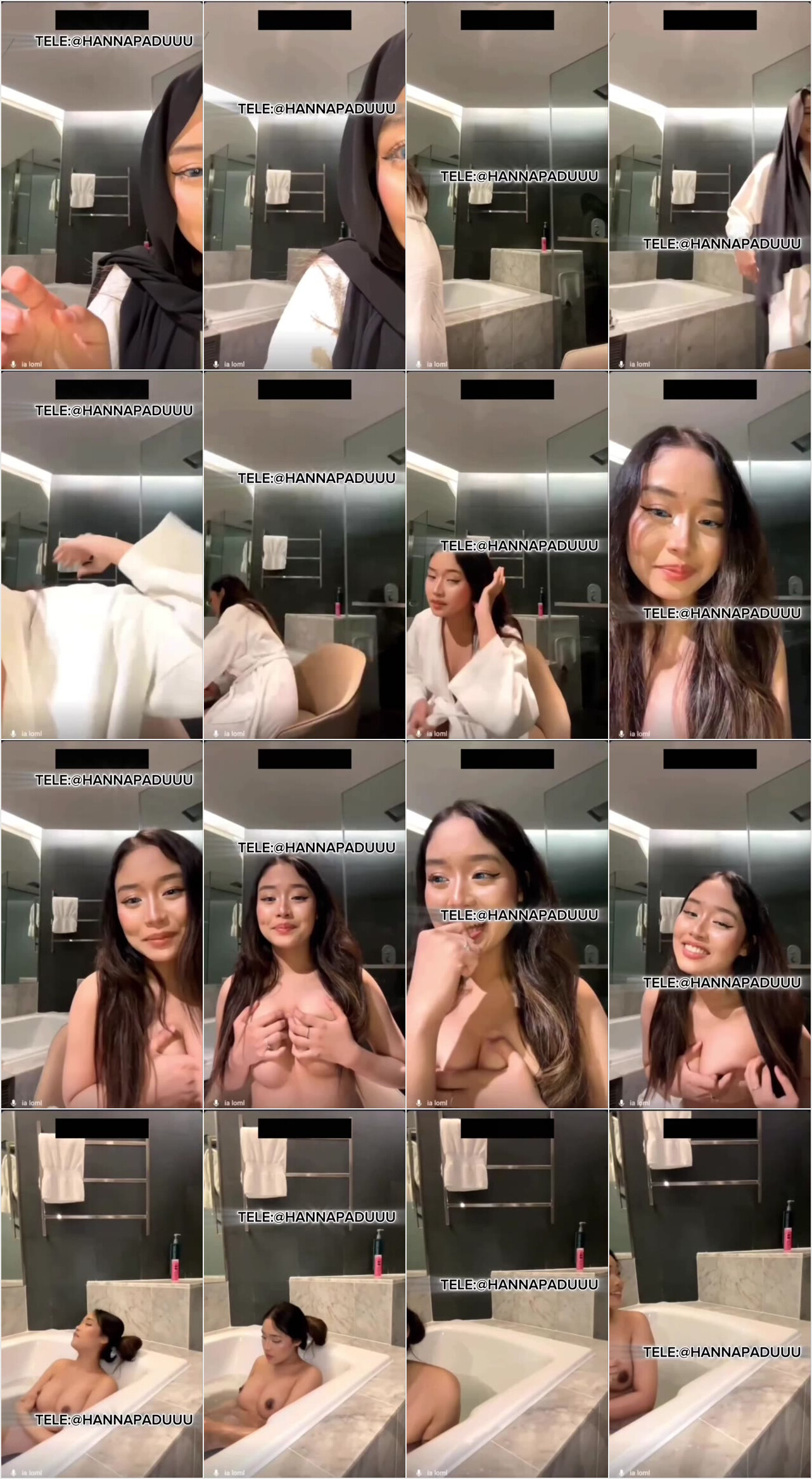 Riha Bigo Awek Tudung Malay Mandi di Bathtub